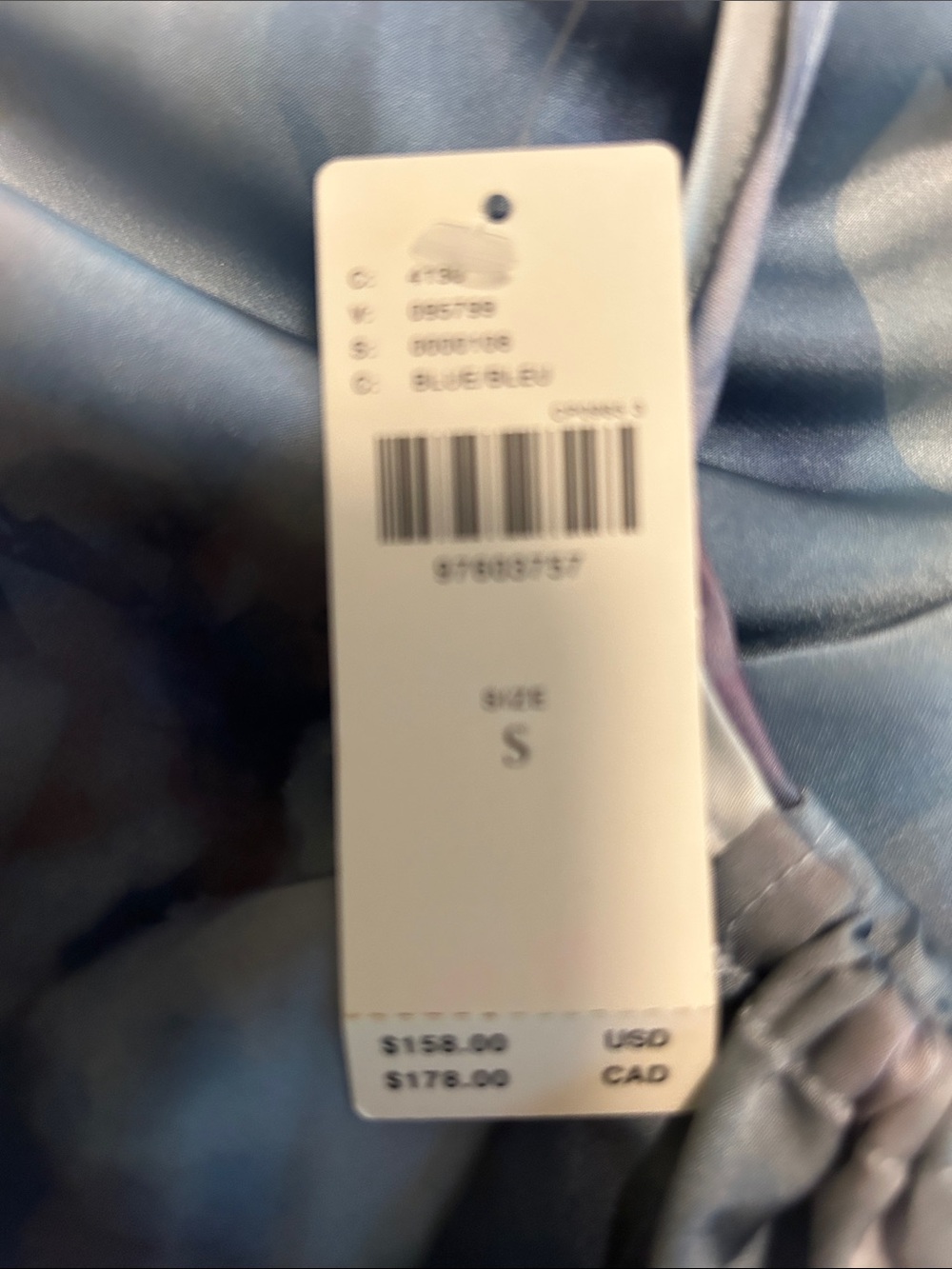 Anthropologie Blue and Coral Watercolor Floral Strapless Midi Dress. Wearing Art - Picture 7 of 7
